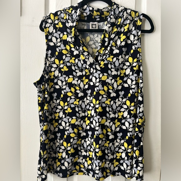 Anne Klein Sleeveless Floral Blouse - Picture 1 of 5